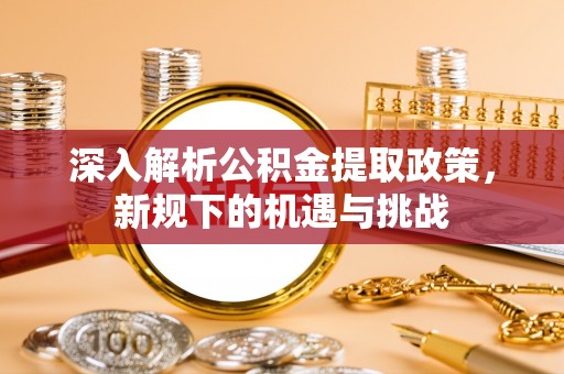 汉南深入解析公积金提取政策，新规下的机遇与挑战