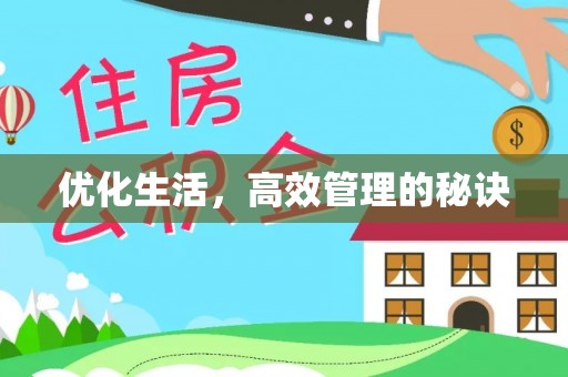 汉南优化生活，高效管理的秘诀