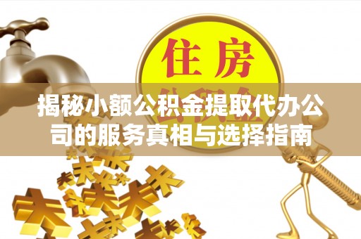 汉南揭秘小额公积金提取代办公司的服务真相与选择指南