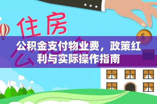 汉南公积金支付物业费，政策红利与实际操作指南