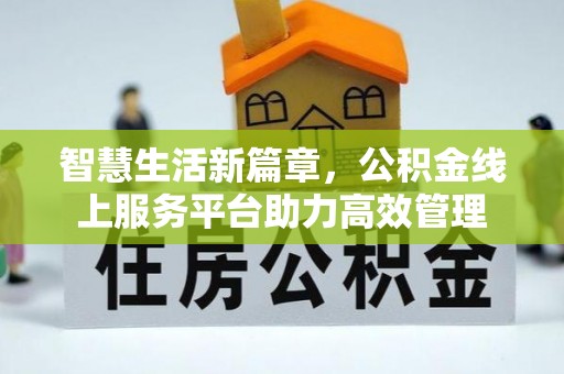 汉南智慧生活新篇章，公积金线上服务平台助力高效管理